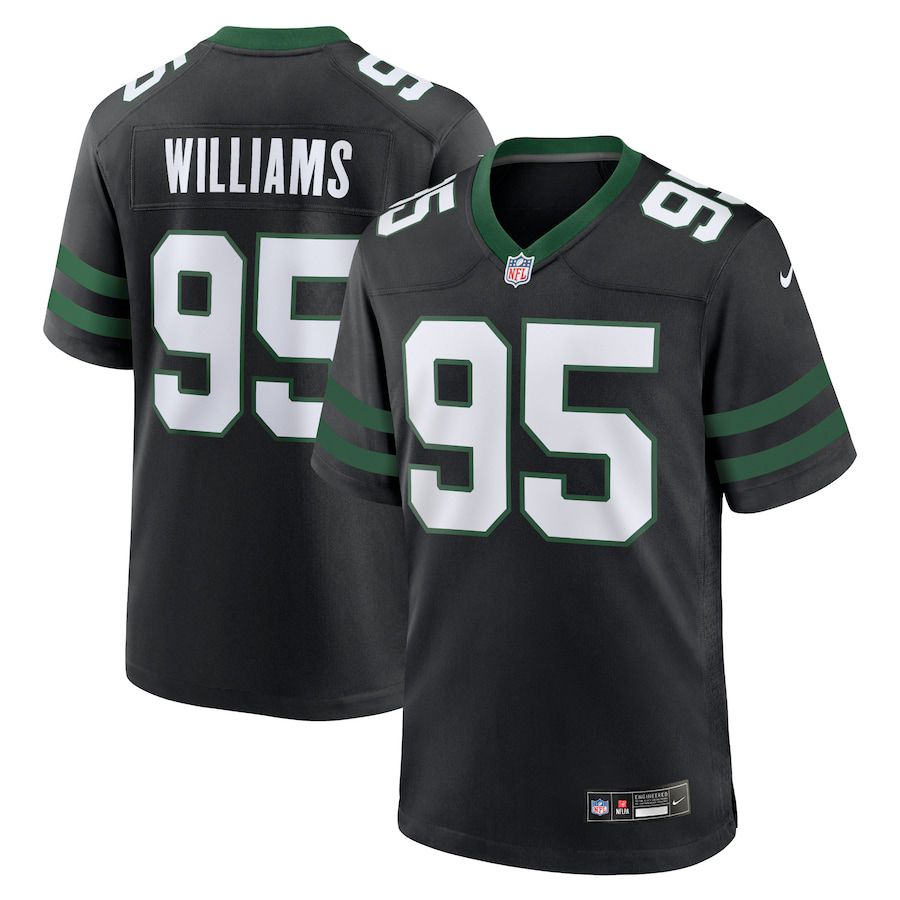 Men New York Jets #95 Quinnen Williams Nike Legacy Black Alternate Game NFL Jersey->customized nfl jersey->Custom Jersey